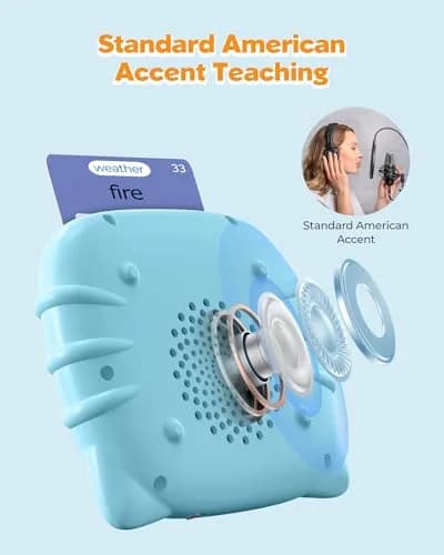 Airbition Talking Flash Cards for Toddlers Ages 1-6, 510 Words English Blue | Montessori Language Learning Toy thumbnail 5