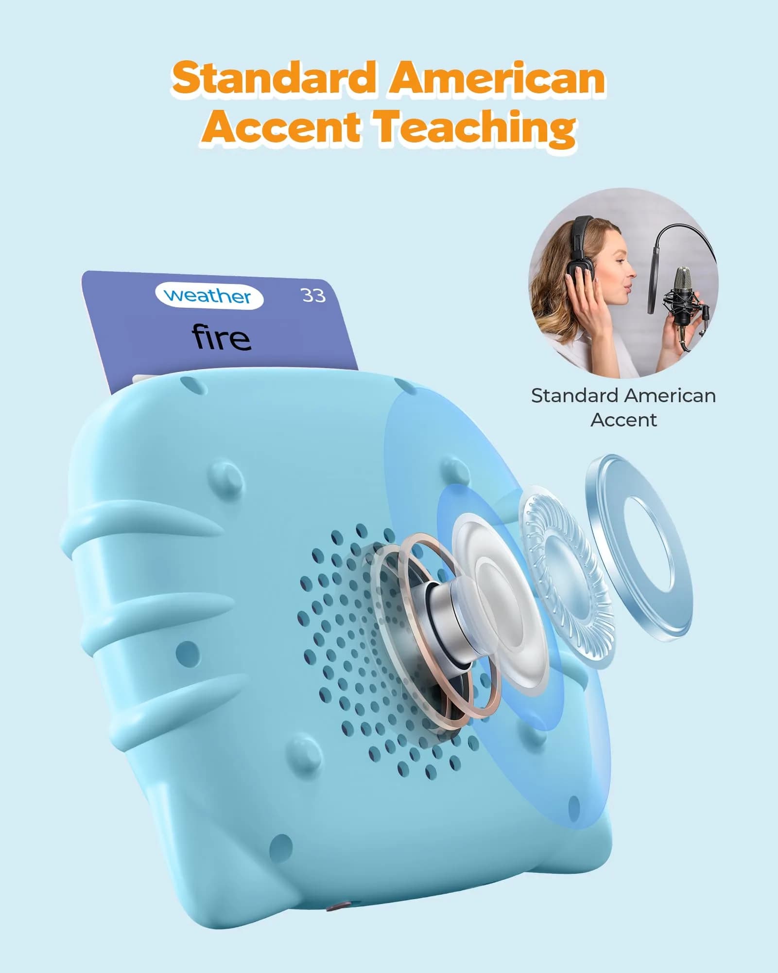 Airbition Talking Flash Cards for Toddlers Ages 1-6, 510 Words English Blue | Montessori Language Learning Toy - view 5