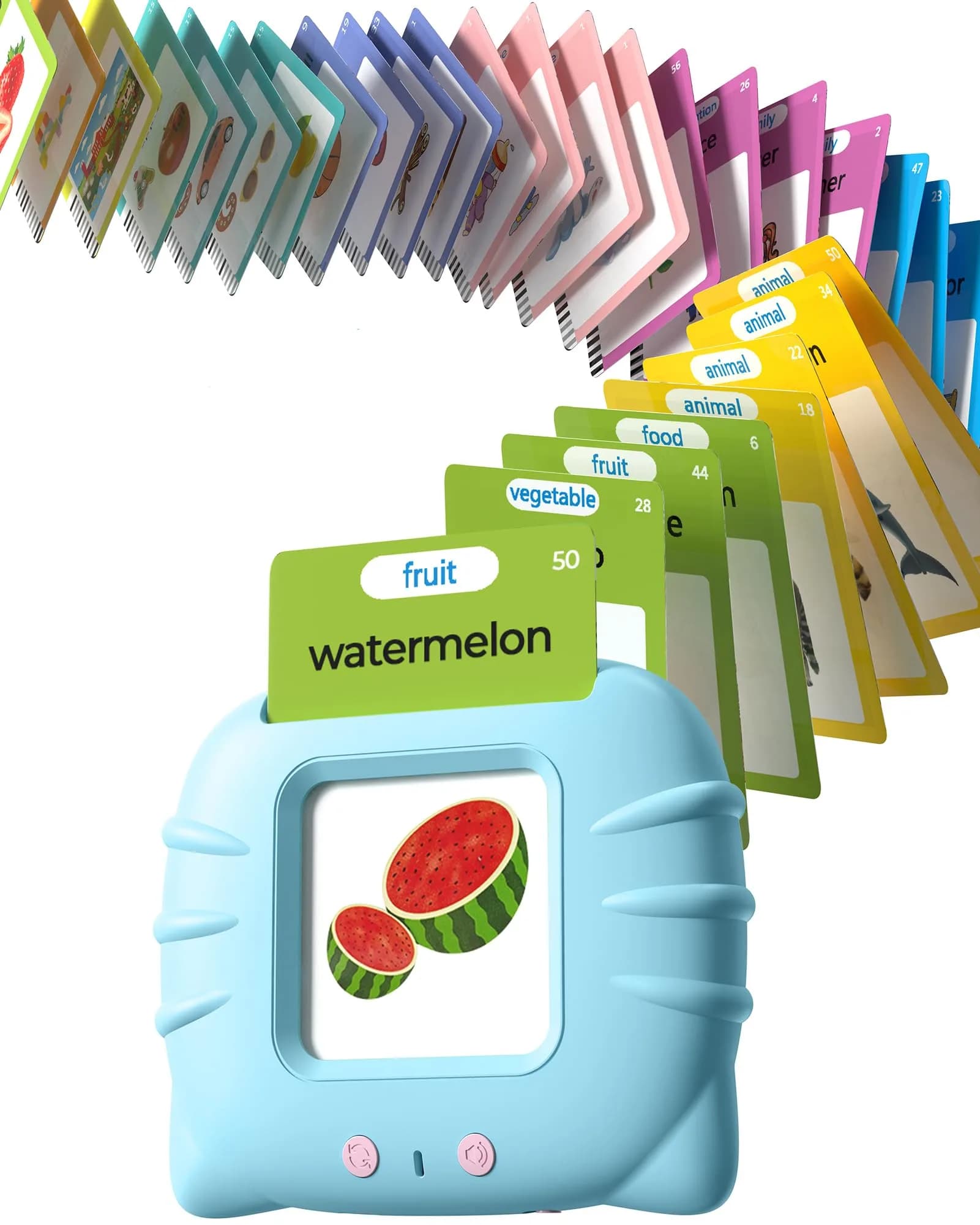 Airbition Talking Flash Cards for Toddlers Ages 1-6, 510 Words English Blue | Montessori Language Learning Toy - main product image