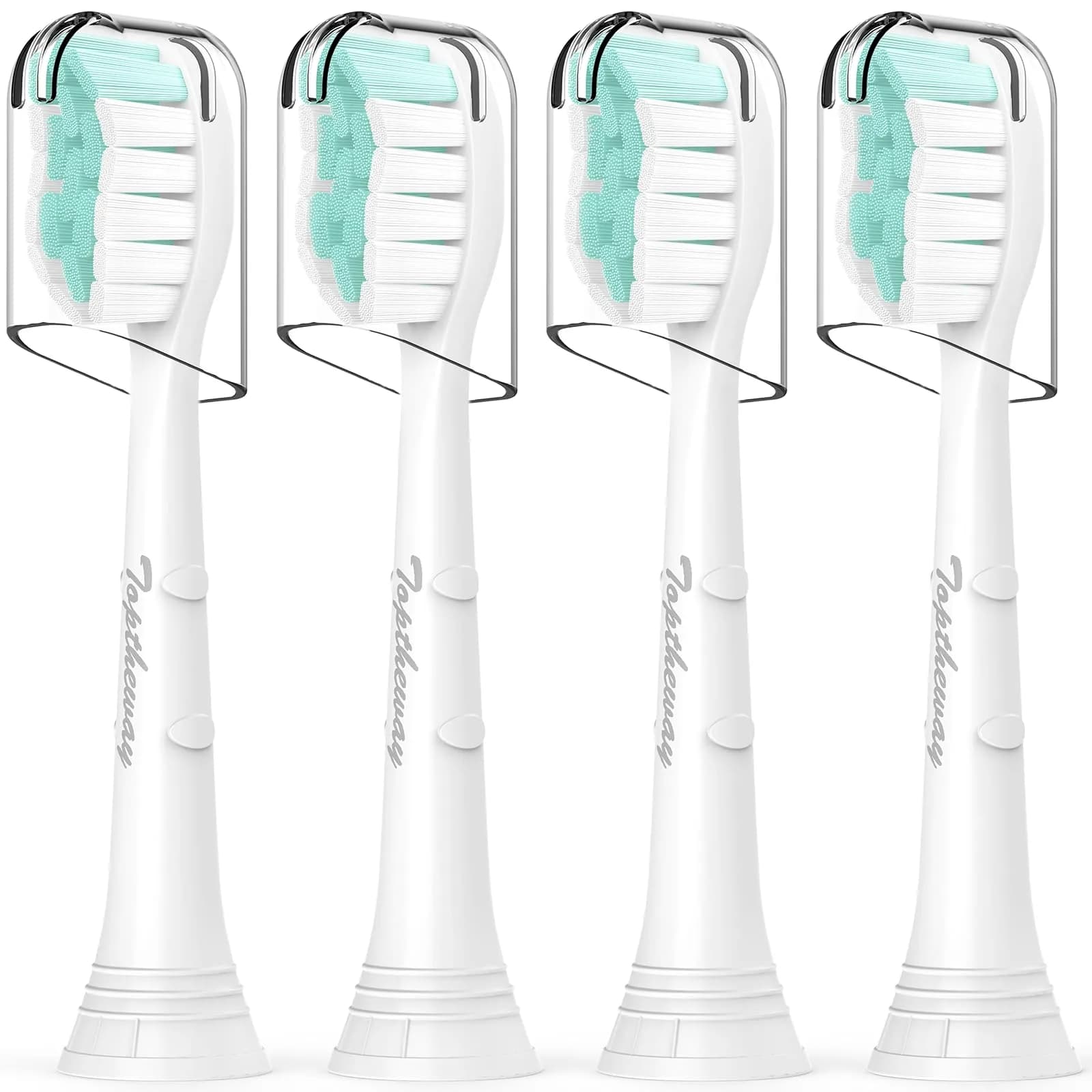 toptheway Toothbrush Replacement Heads Compatible with Philips Sonicare 10 Pack | Plaque Control & Gentle Bristles — White
