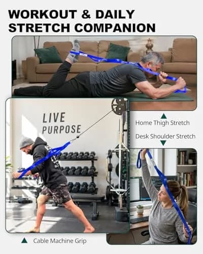 Trideer Stretching Strap with Loops, Yoga Strap, Stretch Bands for Exercise | Durable & Versatile for Flexibility & Recovery thumbnail 8