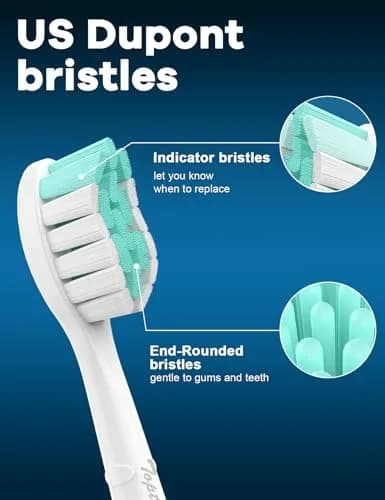 toptheway Toothbrush Replacement Heads Compatible with Phillips Sonicare 4100 5100 5300, Medium Soft, 8 Pack | Genuine DuPont Filaments thumbnail 6