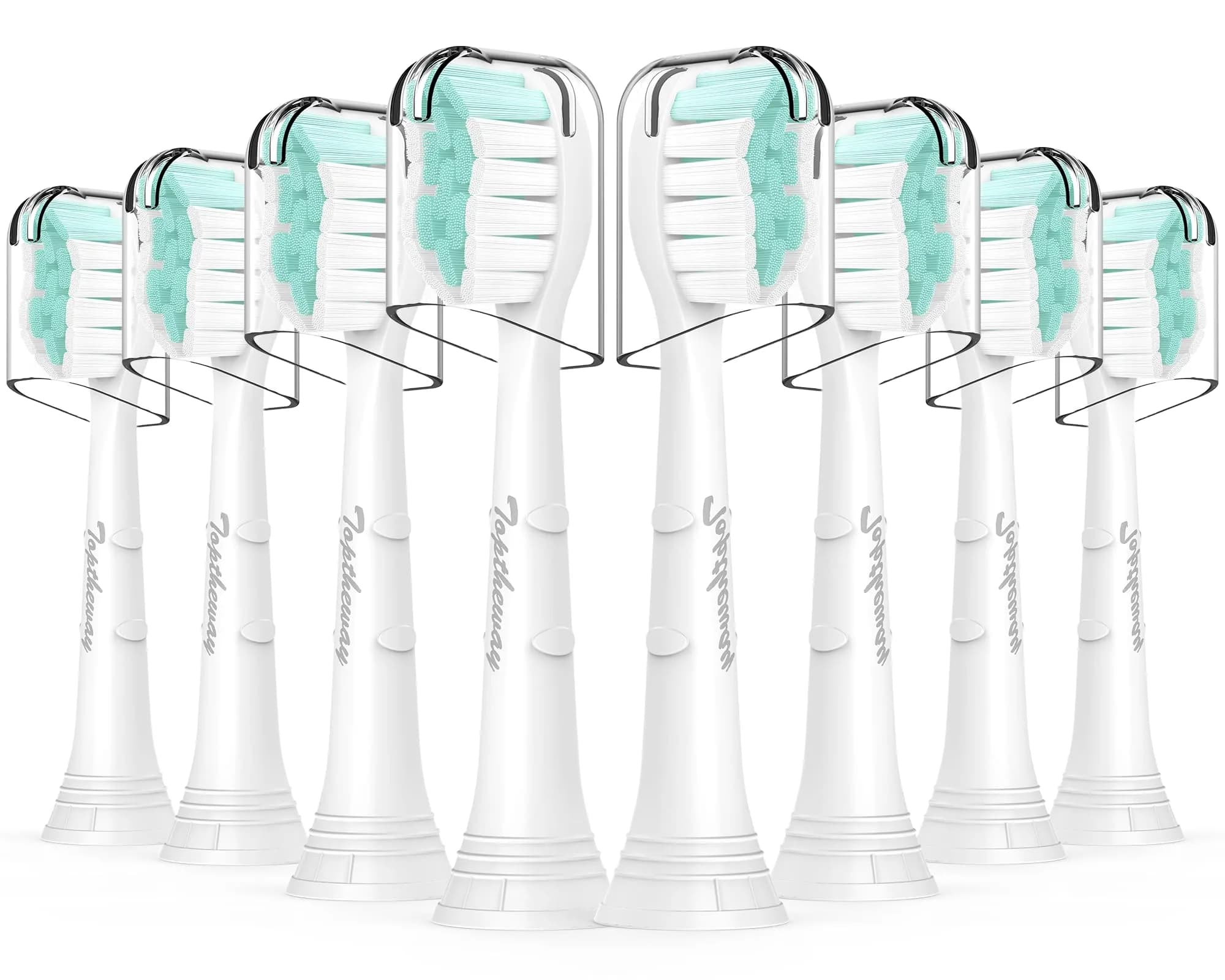 toptheway Toothbrush Replacement Heads Compatible with Philips Sonicare 10 Pack | Plaque Control & Gentle Bristles — White
