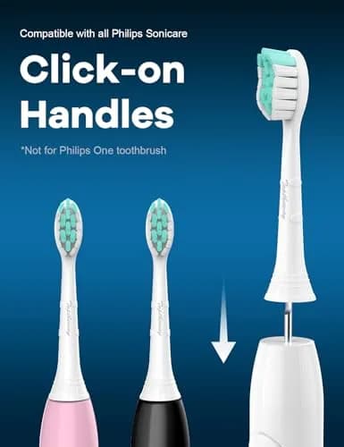 toptheway Toothbrush Replacement Heads Compatible with Phillips Sonicare 4100 5100 5300, Medium Soft, 8 Pack | Genuine DuPont Filaments thumbnail 2