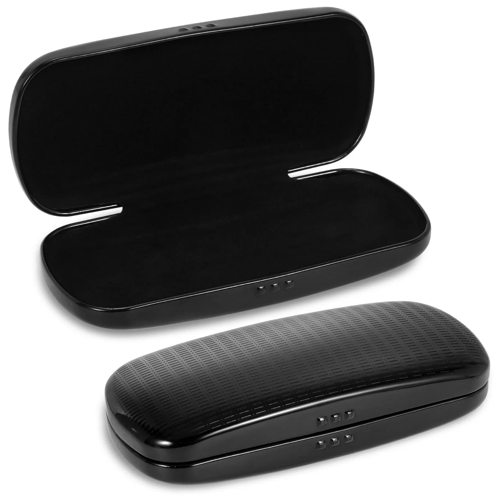 Hifot Metal Eyeglass Case, Hard Shell, Aluminum Spectacles Box, 15.5cm x 6.5cm | Stylish & Durable — Black