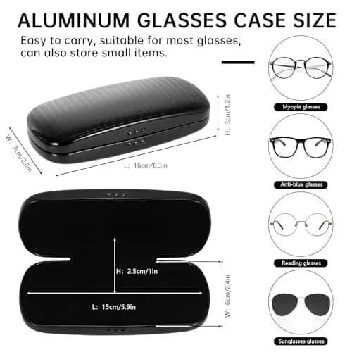 Hifot Metal Eyeglass Case, One Size | Durable Aluminum Spectacles Box for Men Women Kids thumbnail 2