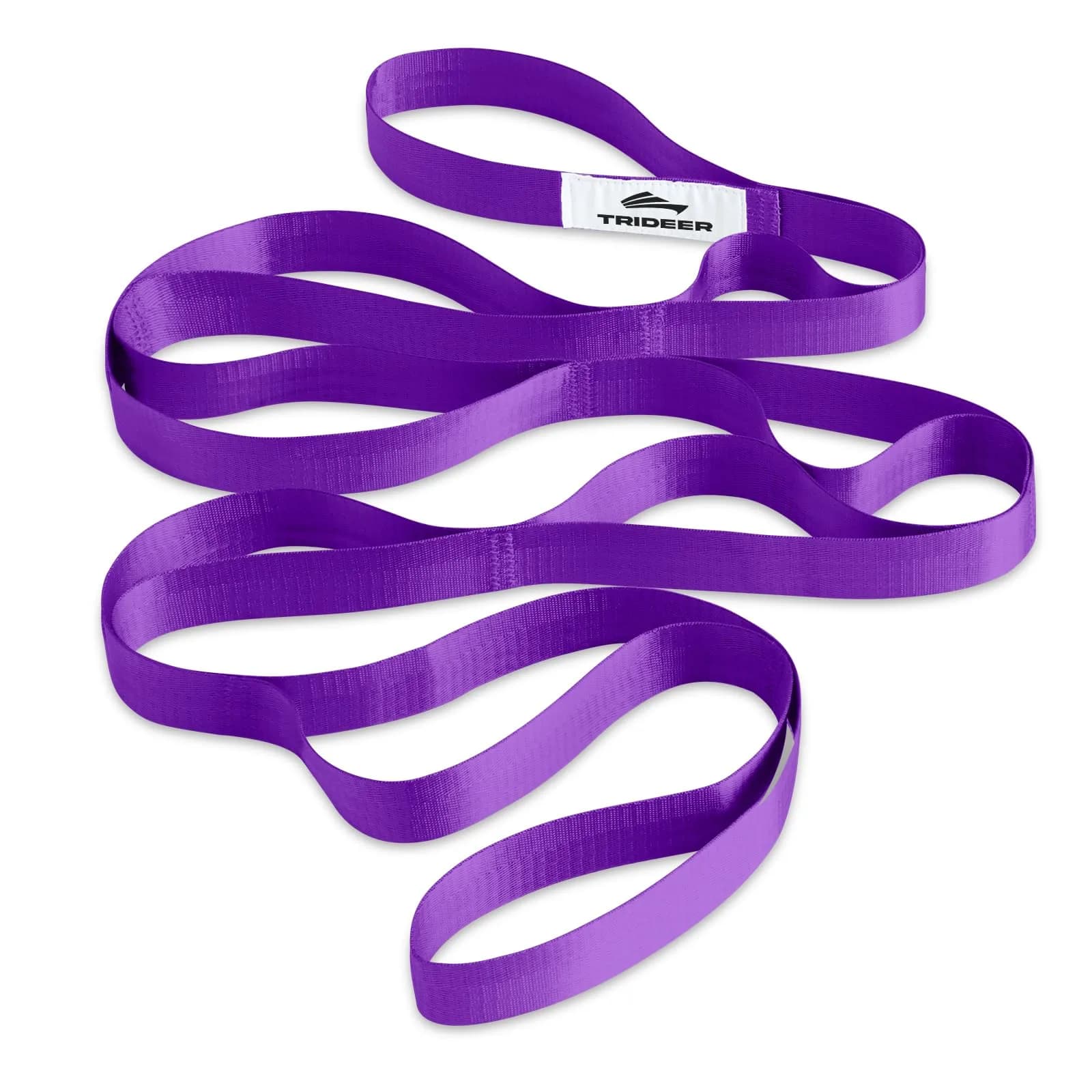 Trideer Stretching Strap with Loops, Yoga Strap, Stretch Bands for Exercise | Durable & Versatile for Flexibility & Recovery — Purple/75"x1"