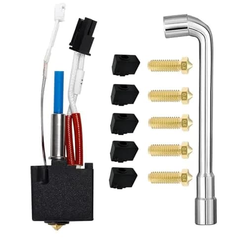 Aladrs Hotend Kit for Anycubic Kobra 2 Series 3D Printers, 0.4mm Brass Nozzle, 1.75mm Filament, Includes 5 Nozzles & 5 Silicone Socks thumbnail 1