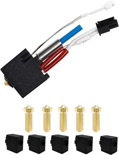 Aladrs Hotend Kit for Anycubic Kobra 2 Series 3D Printers, 0.4mm Brass Nozzle, 1.75mm Filament, Includes 5 Nozzles & 5 Silicone Socks thumbnail 2