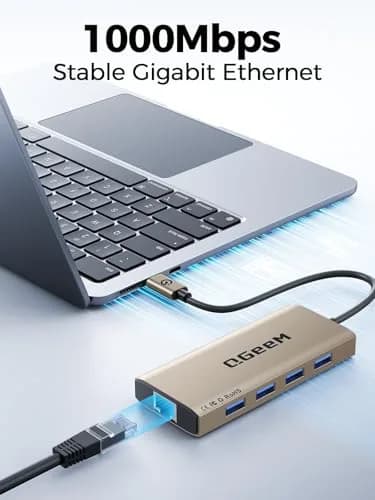 QGeeM USB C Hub 9 in 1 Multi-Port Adapter | 4K HDMI, 100W PD, Ethernet, SD/TF Card Reader thumbnail 6