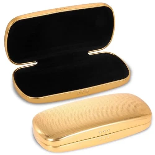 Hifot Metal Eyeglass Case, Hard Shell, Aluminum Spectacles Box, 15.5cm x 6.5cm | Stylish & Durable thumbnail 1