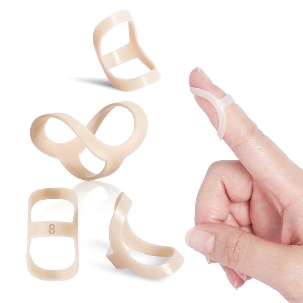 UAKIKAU Oval Finger Splint 6 pcs, Sizes 8 & 9 (3 of each) | Support for Arthritis, Trigger Finger, Mallet Finger - main product image