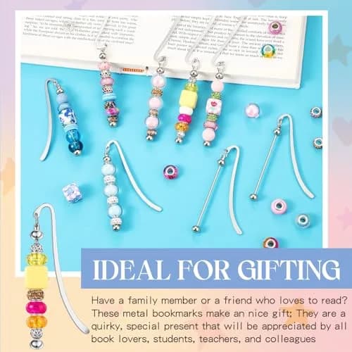 Dunzoom Beadable Bookmarks Silver 8 Pcs | DIY Metal Bar for Beads thumbnail 6
