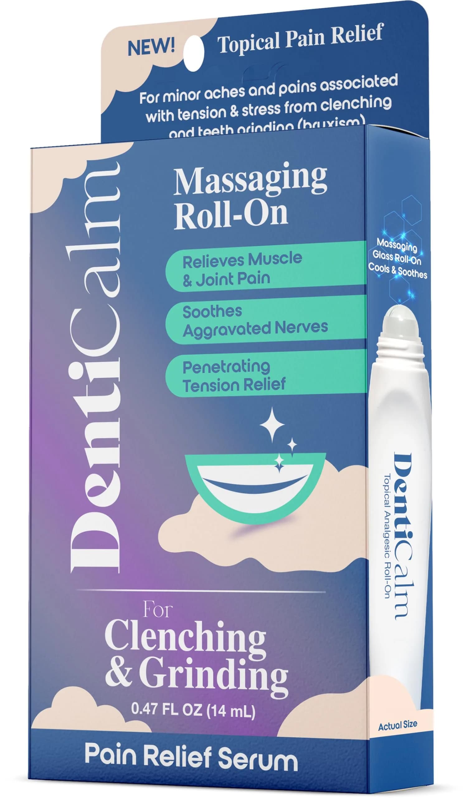 nfuse DentiCalm Soothing Pain Relief for Teeth Grinding & Jaw Clenching 0.47 OZ | Targeted Facial Tension Relief — Clear