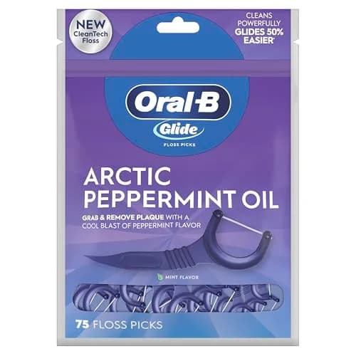 Oral-B Glide Peppermint Dental Floss Picks with Arctic Peppermint Oil Flavor, 225 ft (75 ft x 3) | Shred-Resistant, PTFE-Free thumbnail 9