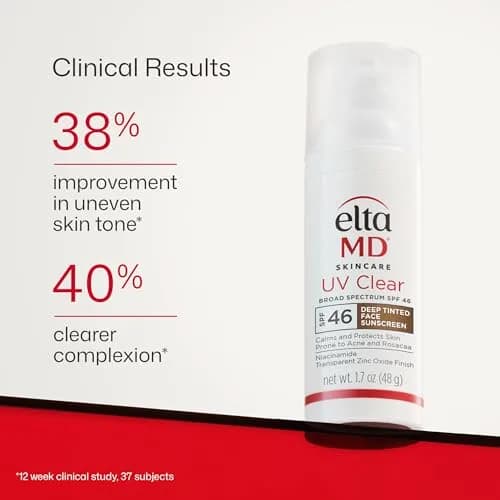 EltaMD UV Clear Deep Tinted Face Sunscreen with Zinc Oxide SPF 46, 50 ml (1.7 Fl Oz) | Calms Acne-Prone & Rosacea-Prone Skin thumbnail 8