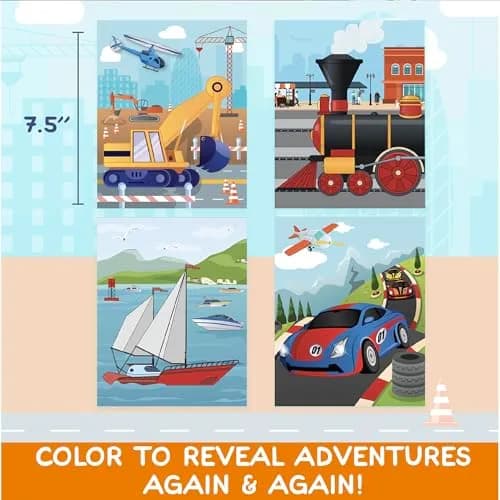 Horizon Group USA Made By Me Aqua Art Transportation Mess-Free Water Coloring Book 4 Pages | Reusable Toddler Travel Toy thumbnail 5
