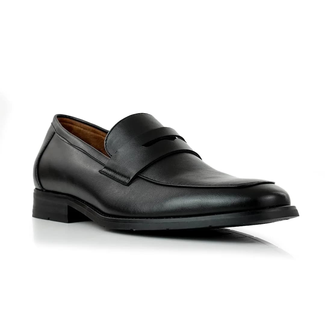 Ferro Aldo Mateo Men's Modern Penny Loafer Black Size 8 (2.54 cm Heel) | Sleek Slip-on Dress Shoe for Business