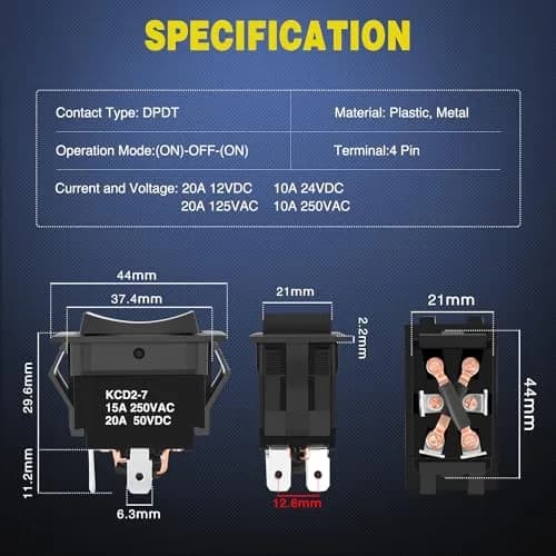 Nilight Momentary DPDT Rocker Switch 12V/24V | Heavy Duty Reverse Polarity Control thumbnail 6