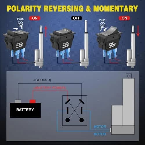 Nilight Momentary DPDT Rocker Switch 12V/24V | Heavy Duty Reverse Polarity Control thumbnail 2