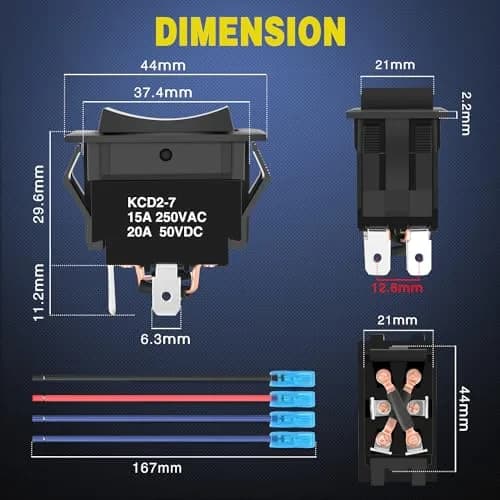Nilight Momentary DPDT Rocker Switch 12V/24V | Heavy Duty Reverse Polarity Control thumbnail 3