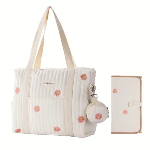 GOBABYMART 3pc Diaper Bag Tote Set with Changing Pad & Pacifier Case | Hospital & Travel Baby Care thumbnail 1
