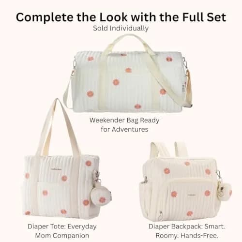 GOBABYMART 3pc Diaper Bag Tote Set with Changing Pad & Pacifier Case | Hospital & Travel Baby Care thumbnail 9