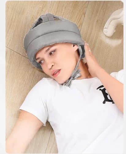 PENINSULA LOVE Elderly Protective Hat Thick Soft Helmet Seniors Anti-Fall Head Protection Hat Adjustable Safety Helmet Bump Cap for Old Man Surgery Recovery Head Injury Stroke Patient (A-Grey) 50-73cm thumbnail 4