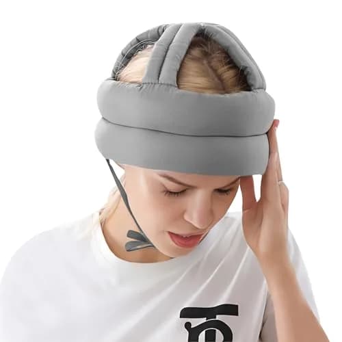 PENINSULA LOVE Elderly Protective Hat Thick Soft Helmet Seniors Anti-Fall Head Protection Hat Adjustable Safety Helmet Bump Cap for Old Man Surgery Recovery Head Injury Stroke Patient (A-Grey) 50-73cm thumbnail 2
