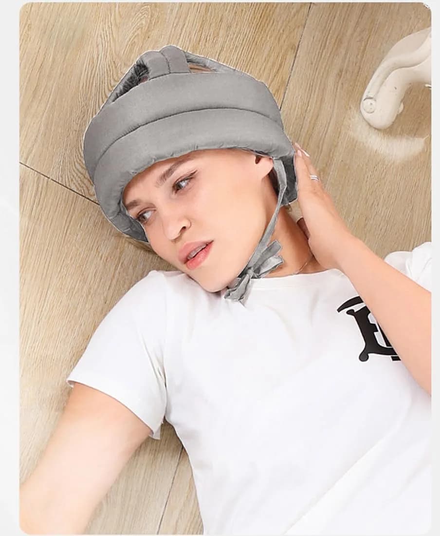 PENINSULA LOVE Elderly Protective Hat Thick Soft Helmet Seniors Anti-Fall Head Protection Hat Adjustable Safety Helmet Bump Cap for Old Man Surgery Recovery Head Injury Stroke Patient (A-Grey) 50-73cm thumbnail 4