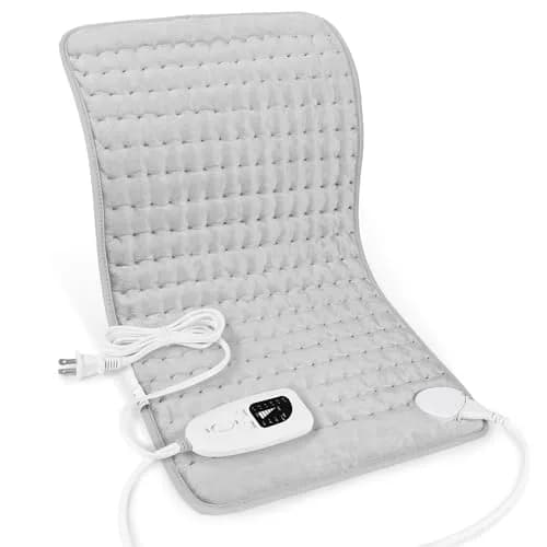 Deepsoon Grey Electric Heating Pad 61x30.5 cm (24x12 Inch) | Soothes Back & Neck Pain with 6 Heat Levels thumbnail 1