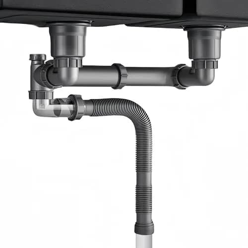 COLDDD Flexible Double Kitchen Sink Drain Kit 1-1/2 in | Space-Saving, Durable, Easy Install thumbnail 1