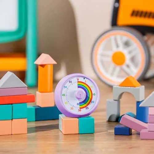 kiecky squirrel Visual Countdown Timer 60-Minute Rainbow Pattern Purple | Silent Operation for Kids Time Management thumbnail 5