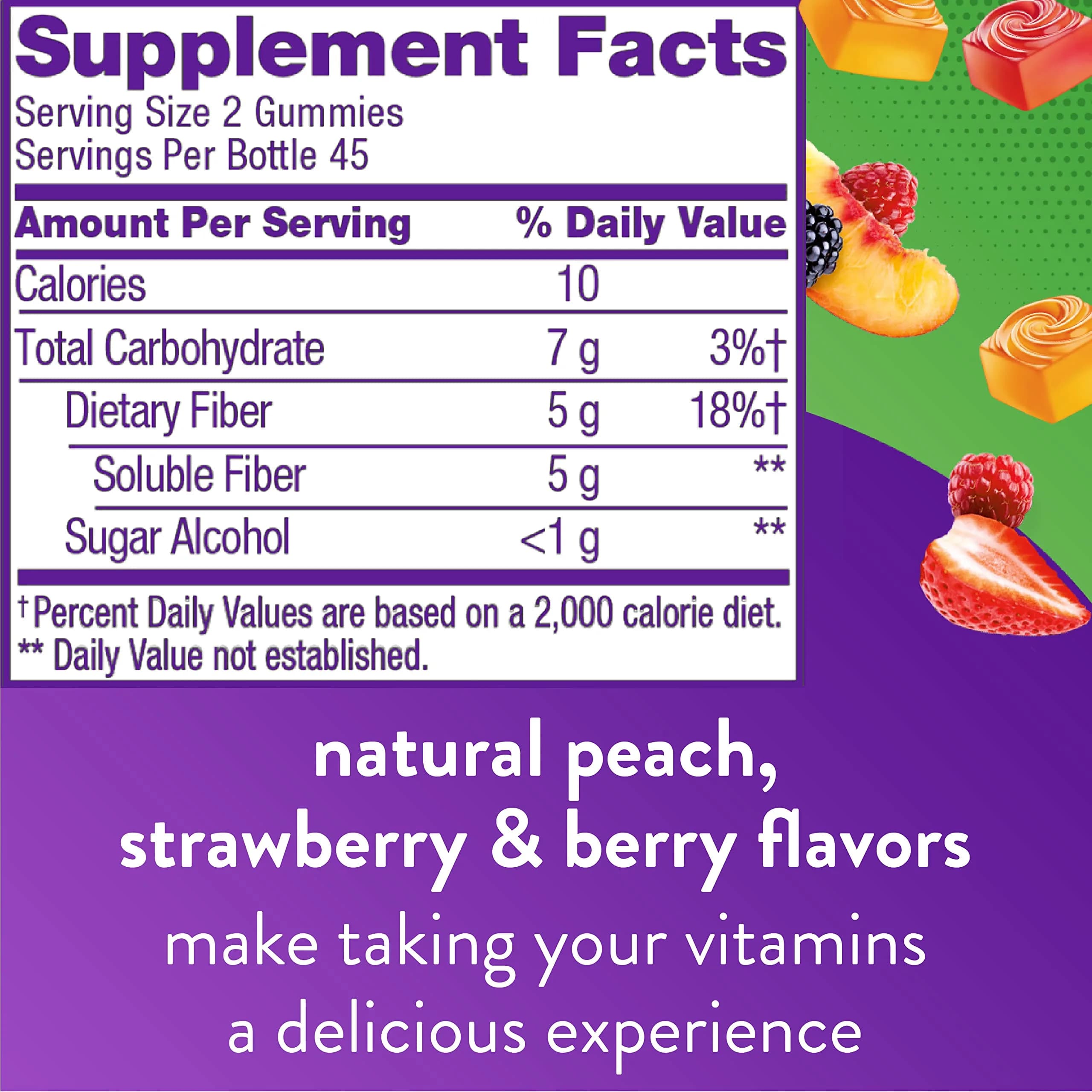 Vitafusion Fiber Well Sugar Free Fiber Supplement & B12 Gummy Vitamins 90 Count + 140 Count | Digestive & Energy Support - view 3