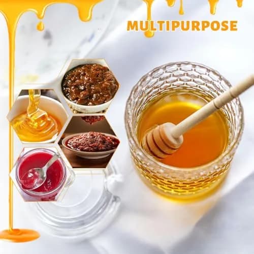 KANPURA 9 oz Crystal Honey Pot with Dipper | Glass Honey Jar Container with Dispenser thumbnail 7