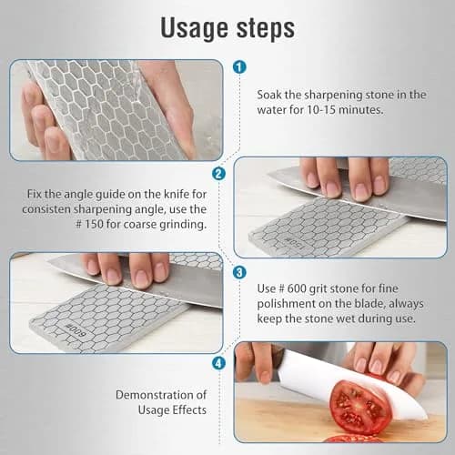 S SATC Diamond Sharpening Stone 20.32cm x 7.62cm (8in x 3in) | 150/600 Grit Double-Sided Honing Plate thumbnail 3