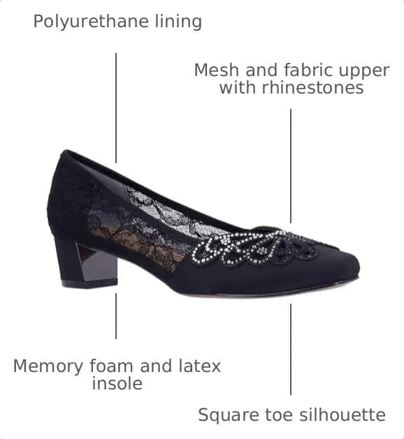 J.Reneé Zofia Black 9 Medium | Square Toe Pump with Memory Foam Insole thumbnail 4