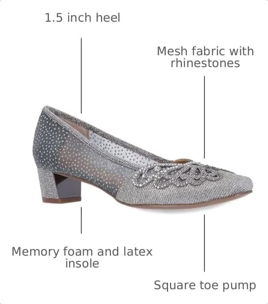 J. Reneé Zofia Women's Pump 9 Wide | Square Toe Slip-On with Memory Foam thumbnail 3