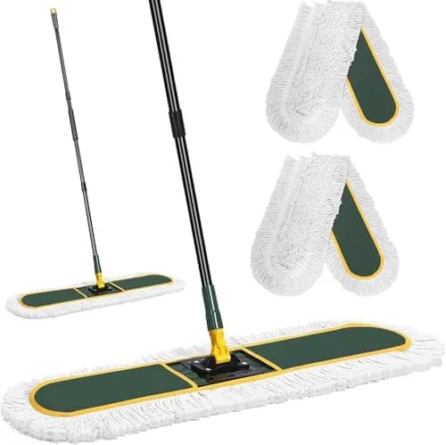 BUVE Commercial Dust Mop 91.44 cm (36 inch) | Heavy Duty Industrial Floor Cleaner with 2 Washable Cotton Pads thumbnail 1