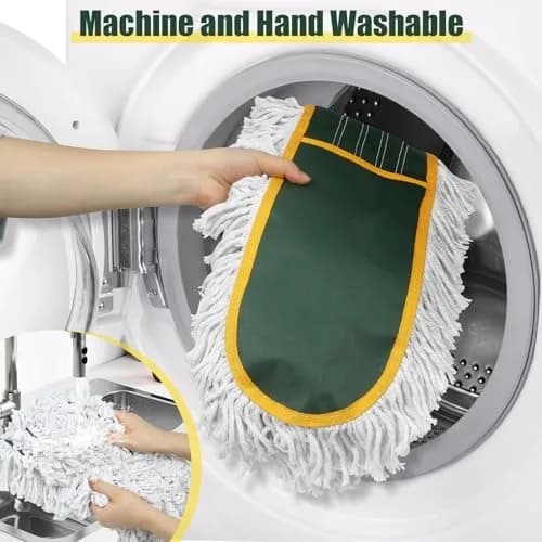 BUVE Commercial Dust Mop 91.44 cm (36 inch) | Heavy Duty Industrial Floor Cleaner with 2 Washable Cotton Pads thumbnail 7