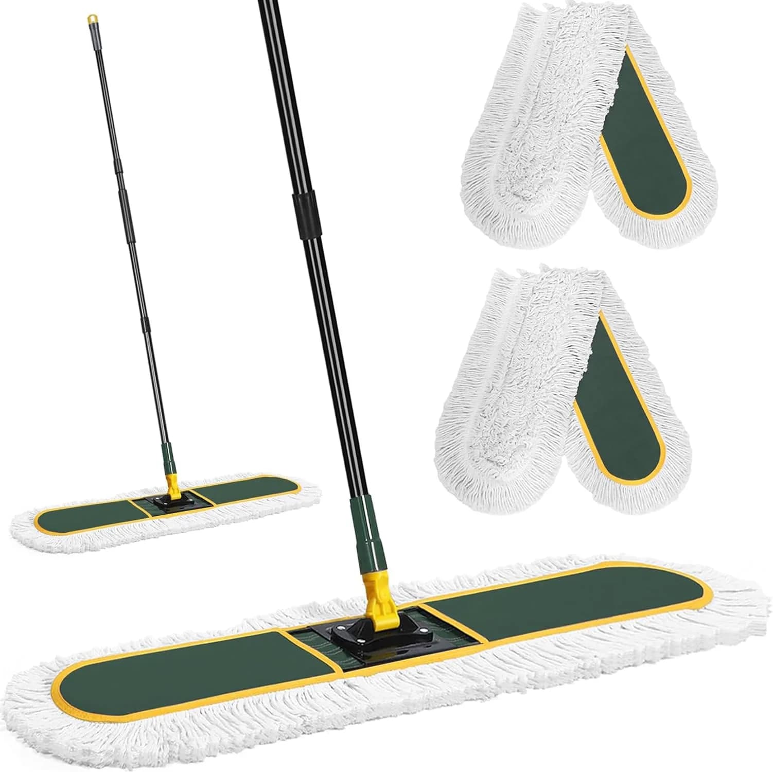 BUVE Commercial Dust Mop 91.44 cm (36 inch) | Heavy Duty Industrial Floor Cleaner with 2 Washable Cotton Pads
