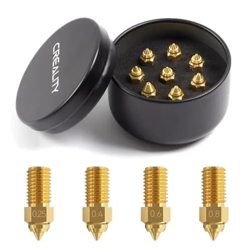 Creality Ender 3 V3 SE Nozzles 8PCS Brass 0.25/0.4/0.6/0.8mm | High-Temperature 300°C M6 Hotend Nozzles thumbnail 1