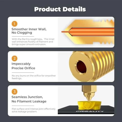 Creality Ender 3 V3 SE Nozzles 8PCS Brass 0.25/0.4/0.6/0.8mm | High-Temperature 300°C M6 Hotend Nozzles thumbnail 7