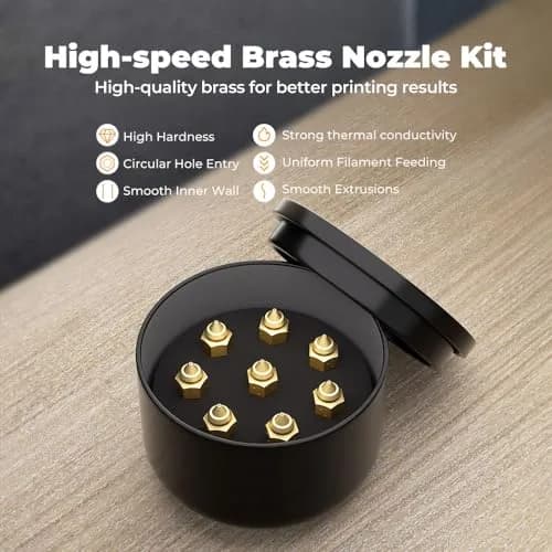 Creality Ender 3 V3 SE Nozzles 8PCS Brass 0.25/0.4/0.6/0.8mm | High-Temperature 300°C M6 Hotend Nozzles thumbnail 2