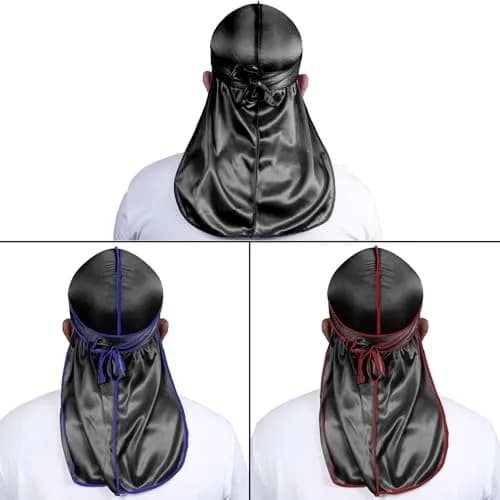 ForceWave Silky Durag and Wave Cap Set for Men & Women | 5-Piece Value Pack with Long Tails & Moisture-Tech Fabric thumbnail 5
