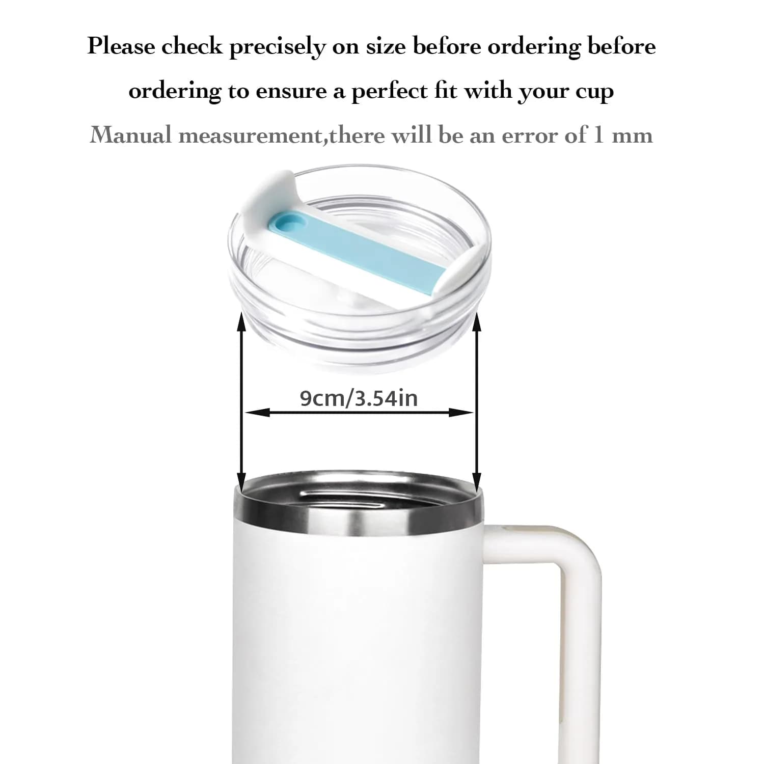 Horsdo 40oz Tumbler Lid - Clear Blue, Spill-Proof Replacement for Stanley Quencher 2.0 - view 2