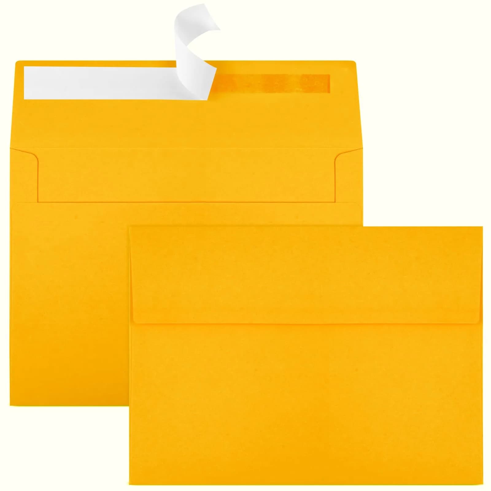 Joyberg Yellow 5x7 Envelopes 12.7x18.4cm (5.25x7.25in) | Self-Seal for Cards & Photos - main product image