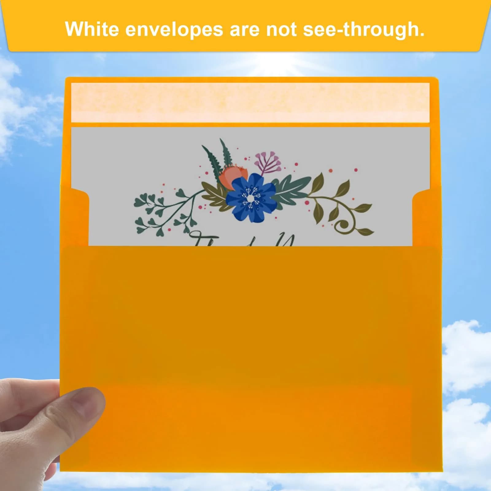 Joyberg Yellow 5x7 Envelopes 12.7x18.4cm (5.25x7.25in) | Self-Seal for Cards & Photos - view 4