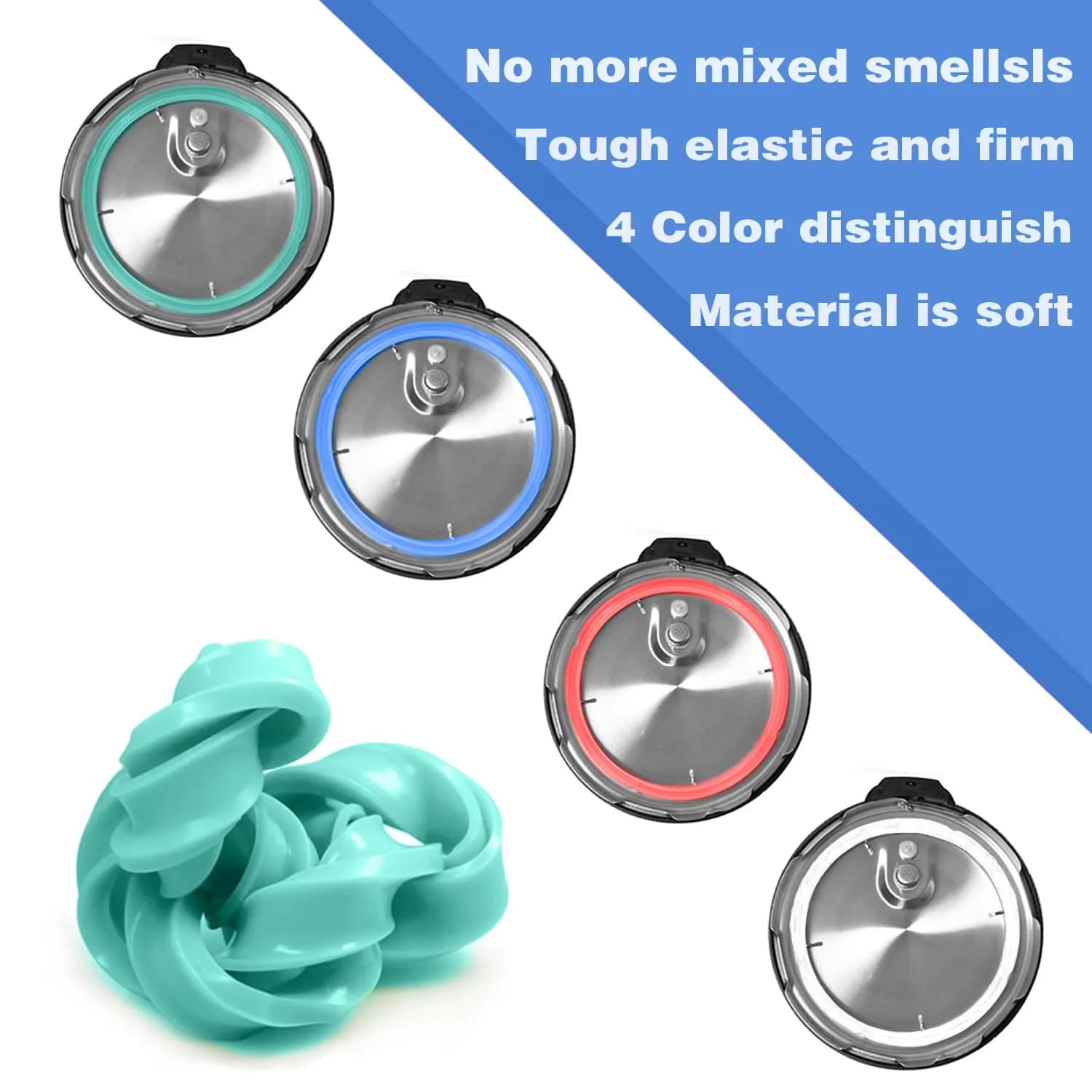Fuator 6Qt 4-Pack Silicone Sealing Rings & Float Valve Caps | Instant Pot Replacement Parts for 5 & 6 Qt Models - view 7