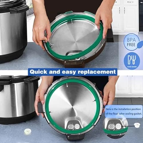 Fuator 8Qt Instant Pot Sealing Ring & Float Valve Caps 4-Pack | Food-Grade Silicone Gasket for 8 Quart Models thumbnail 3